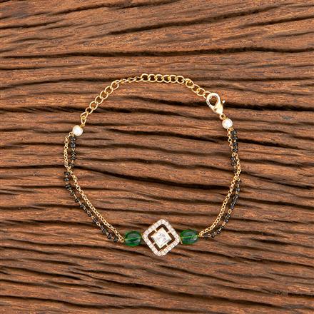 Kundan Hand Mangalsutra Bracelet With Gold Plating