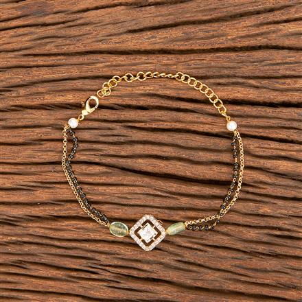 Kundan Hand Mangalsutra Bracelet With Gold Plating