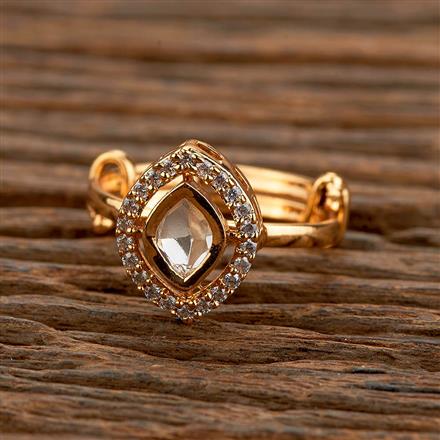 Kundan Delicate Ring With Gold Plating