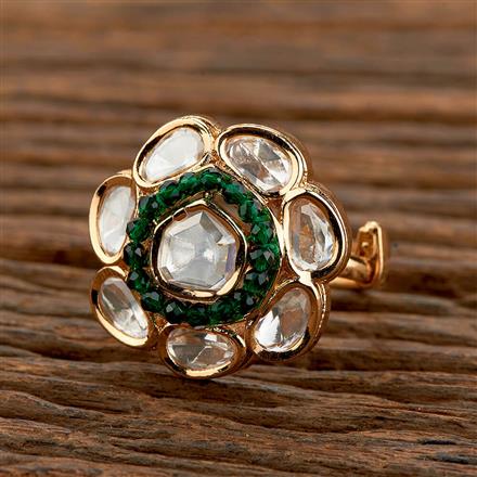 Kundan Classic Ring With Gold Plating