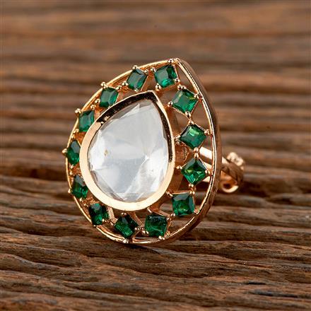 Kundan Adjustable Ring With Gold Plating