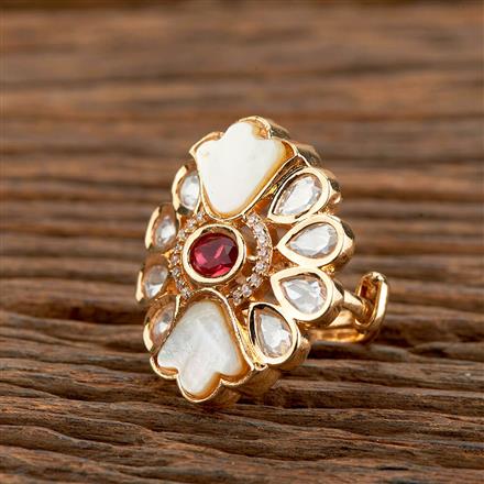 Kundan Classic Ring With Gold Plating