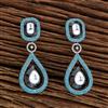 Kundan Nano Stone Earring With Black Plating