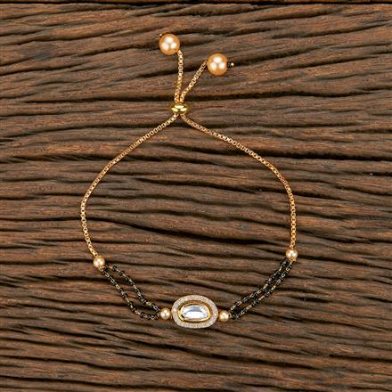 Kundan Hand Mangalsutra Bracelet With Gold Plating