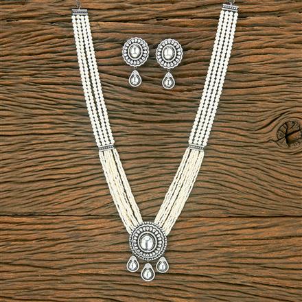 Kundan Classic Mala Necklace With Black Plating