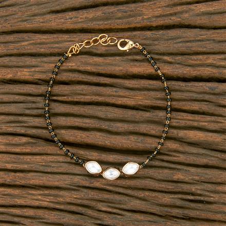 Kundan Hand Mangalsutra Bracelet With Gold Plating