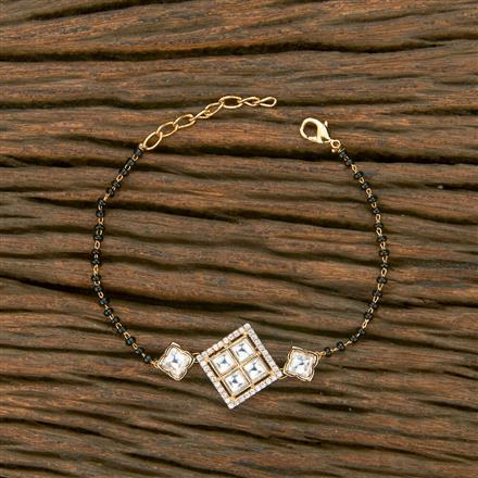 Kundan Hand Mangalsutra Bracelet With Gold Plating