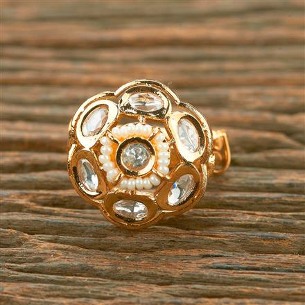 Kundan Adjustable Ring With Gold Plating