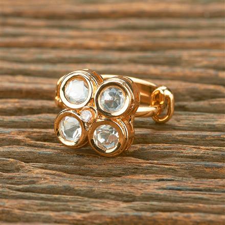 Kundan Adjustable Ring With Gold Plating