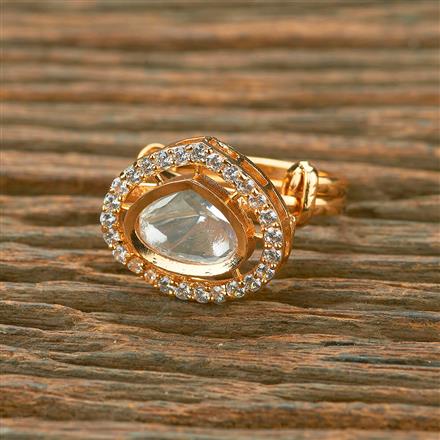 Kundan Classic Ring With Gold Plating