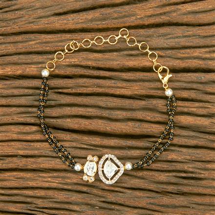 Kundan Hand Mangalsutra Bracelet With Gold Plating