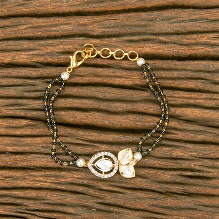 Kundan Hand Mangalsutra Bracelet With Gold Plating