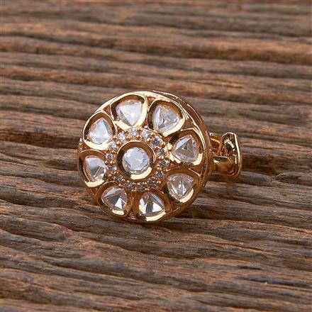 Kundan Adjustable Ring With Gold Plating