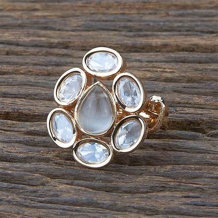 Kundan Classic Ring With Gold Plating