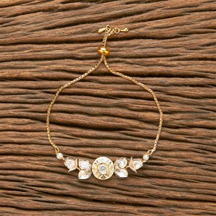 Kundan Adjustable Bracelet With Gold Plating