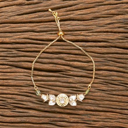 Kundan Adjustable Bracelet With Gold Plating