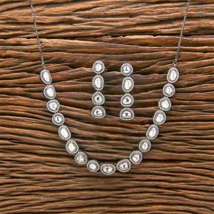 Kundan Classic Necklace With Black Rhodium Rose Gold Plating