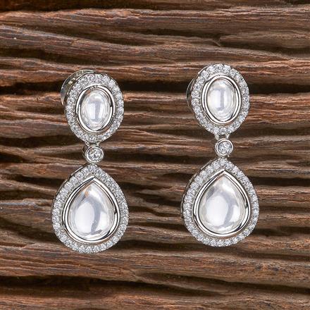 Kundan Short Earring With Gold Rhodium Plating