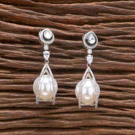 Kundan Classic Earring With Black 2 Tone Rhodium Plating