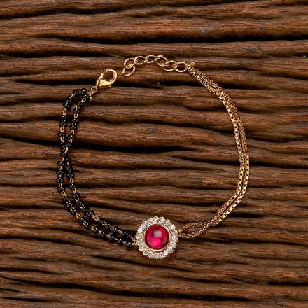 Kundan Hand Mangalsutra Bracelet With Gold Plating