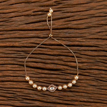 Kundan Adjustable Bracelet With Gold Plating