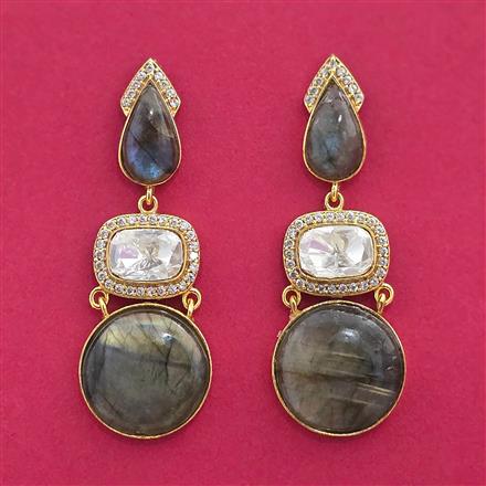 Kundan Classic Earring With Matte Gold Plating