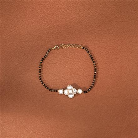 Kundan Hand Mangalsutra Bracelet With Gold Plating