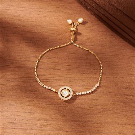 Kundan Delicate Bracelet With Gold Plating