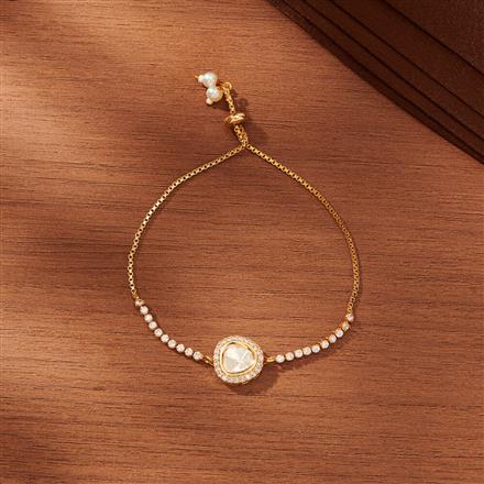 Kundan Delicate Bracelet With Gold Plating