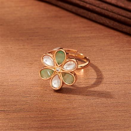 Kundan Adjustable Ring With Gold Plating