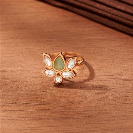Kundan Adjustable Ring With Gold Plating
