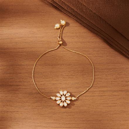 Kundan Adjustable Bracelet With Gold Plating