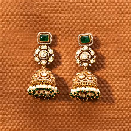 Kundan Moti Jhumki With Gold Plating