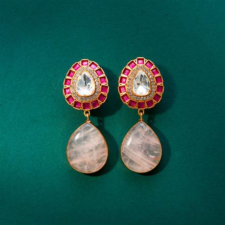 Kundan Classic Earring With Matte Gold Plating