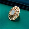 Kundan Adjustable Ring With Gold Plating