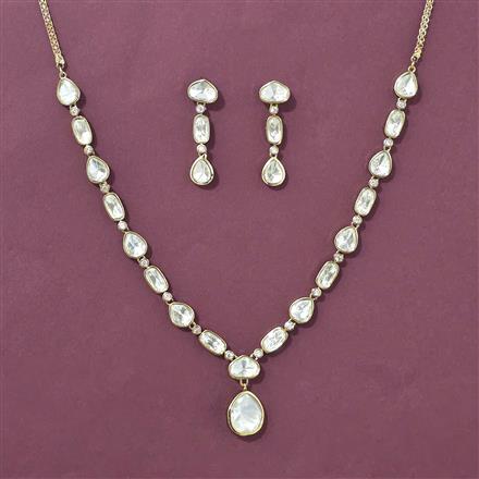 Kundan Delicate Necklace Set With Carat Plating