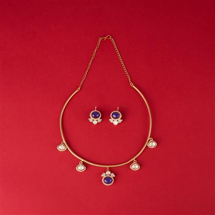 Kundan Stiff Necklace With Gold Plating