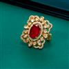 Kundan Adjustable Ring With Gold Plating