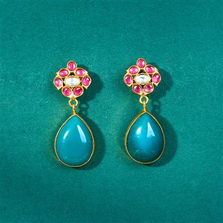 Kundan Delicate Earring With Gold Plating