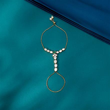 Kundan Delicate Hath Pan With Mehndi Plating