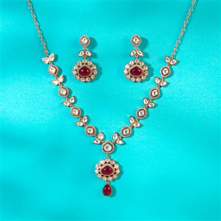 Kundan Classic Necklace With Rose Gold Plating