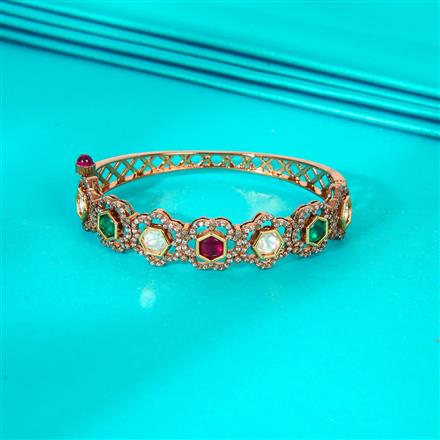 Kundan Openable Kada With Mehndi Plating