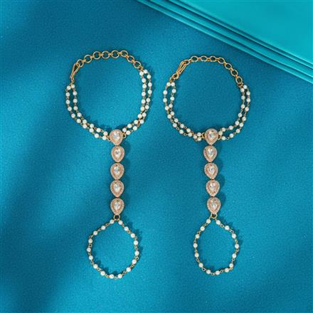 Kundan Classic Hath Pan With Gold Rhodium Plating