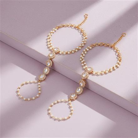 Kundan Classic Hath Pan With Gold Rhodium Plating
