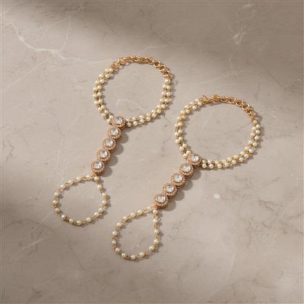Kundan Classic Hath Pan With Gold Rhodium Plating
