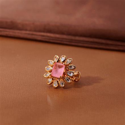 Kundan Adjustable Ring With Gold Plating