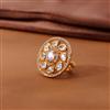 Kundan Adjustable Ring With Gold Plating