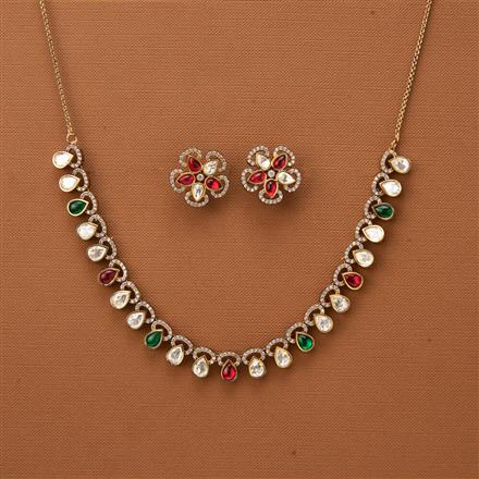 Kundan Classic Necklace With Mehndi Plating