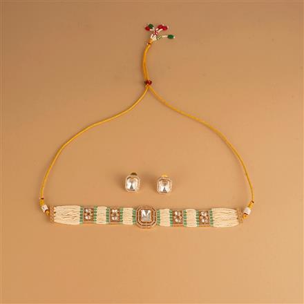 Kundan Choker Necklace Set With Gold Plating
