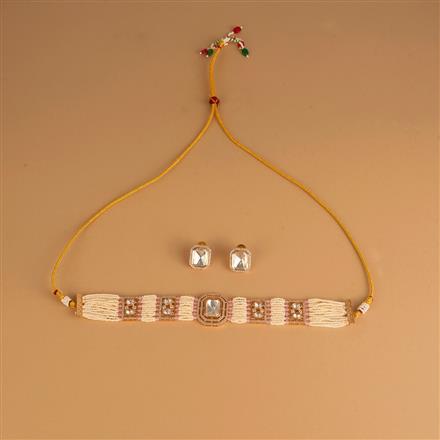 Kundan Choker Necklace Set With Gold Plating